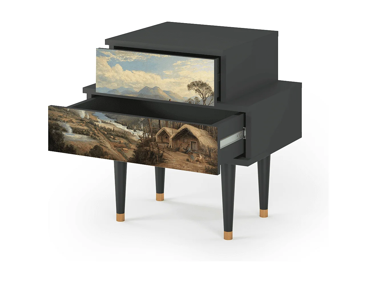 Criado-mudo - 58х58х41 cm - NS1 - View Across the Plains , Antracite