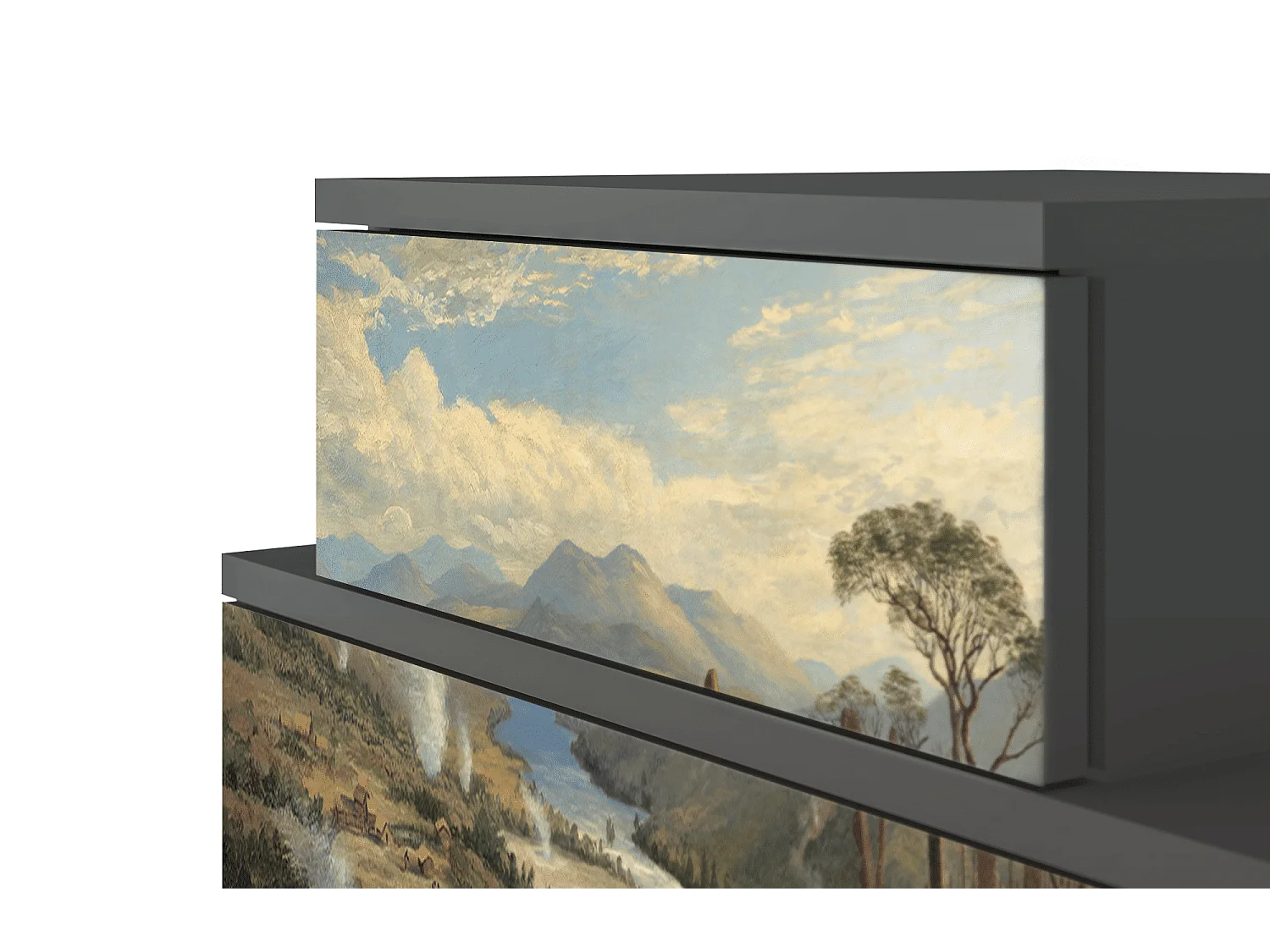 Stolik nocny - 58х58х41 cm - NS1 - View Across the Plains , Antracyt