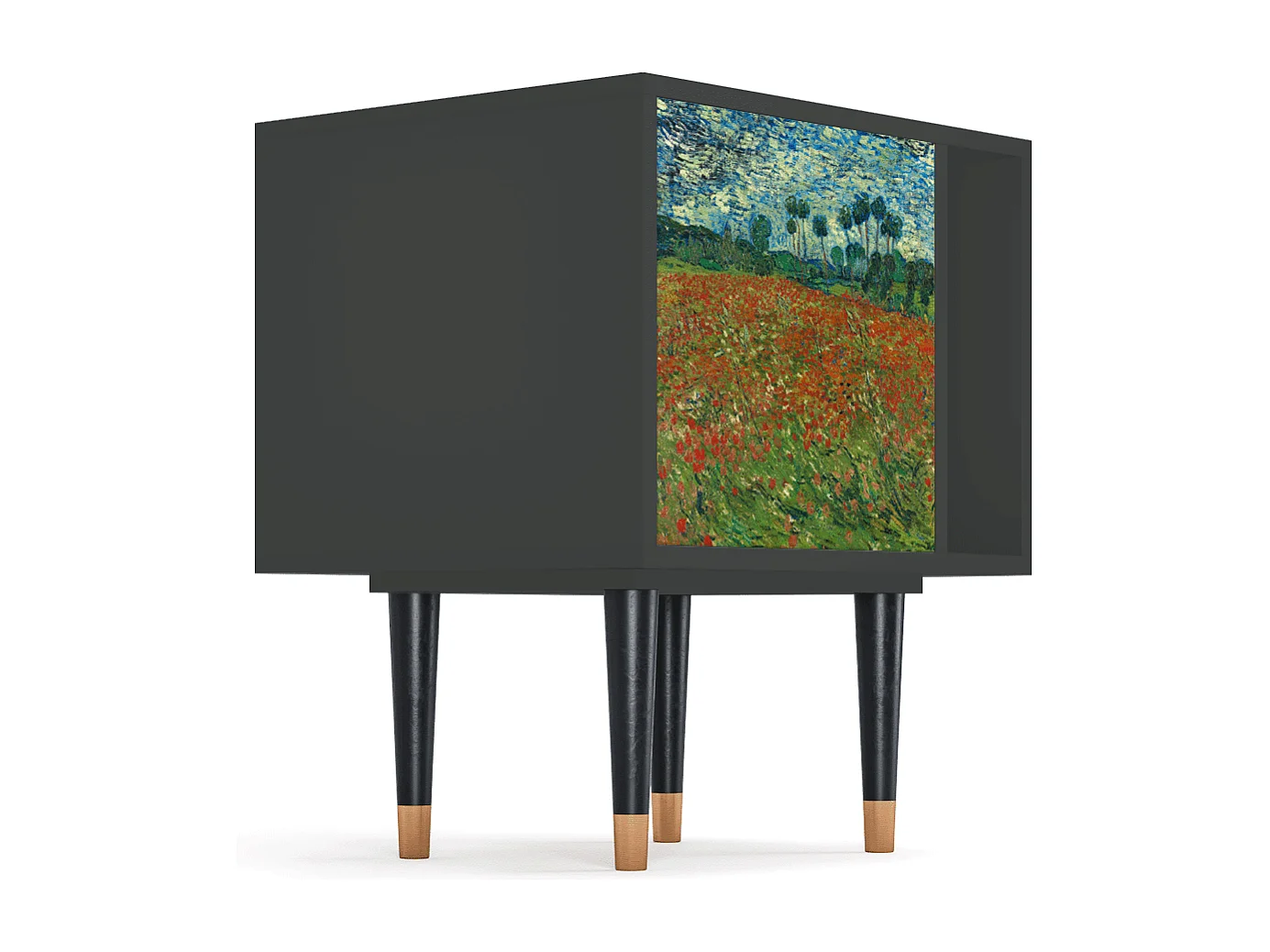 Table de nuit - 57х69х48 cm - S2 - Poppy field by van Gogh, Anthracite