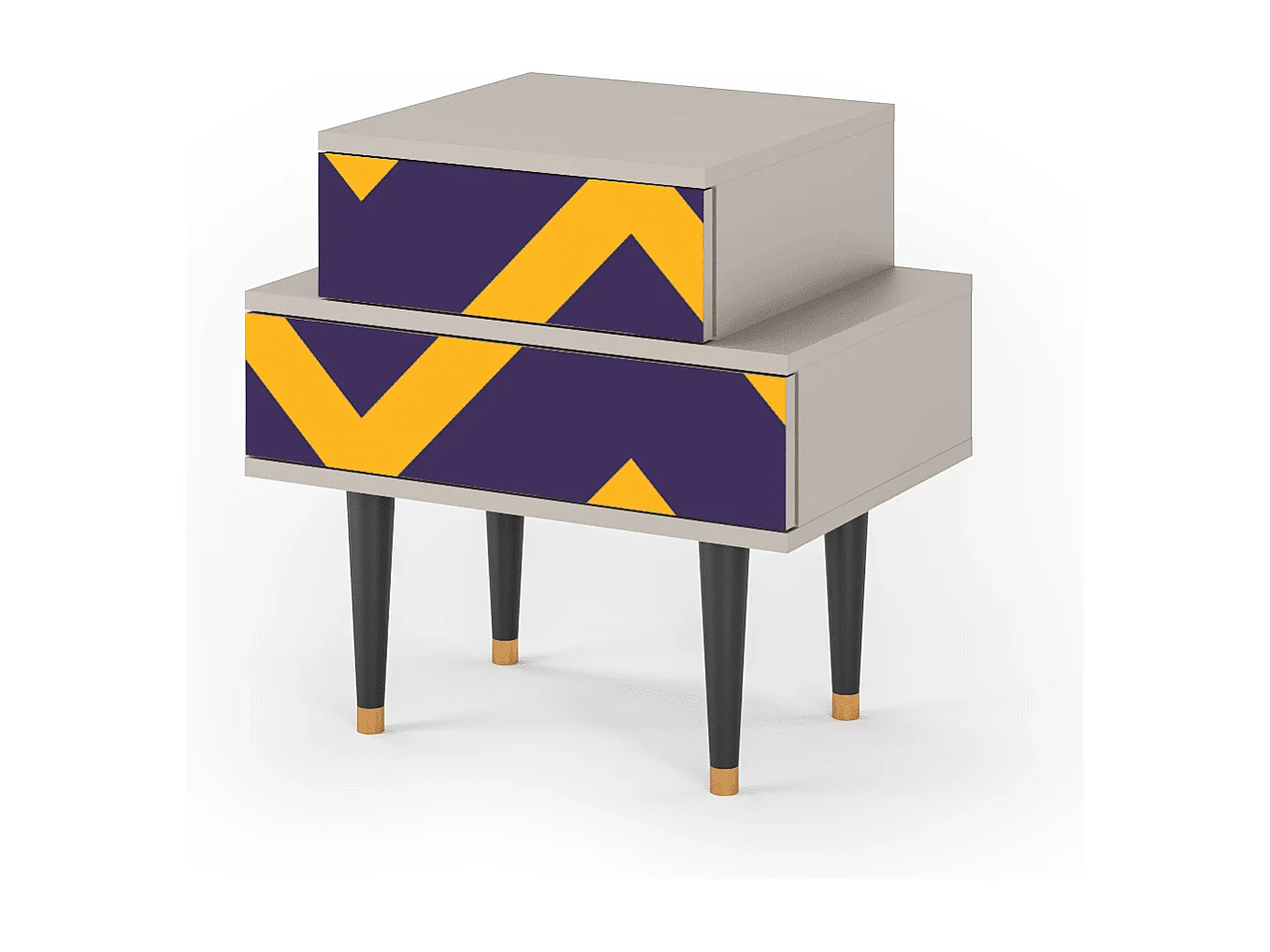 Stolik nocny - 58х58х41 cm - NS1 - The Brightest Way, Piaskowy