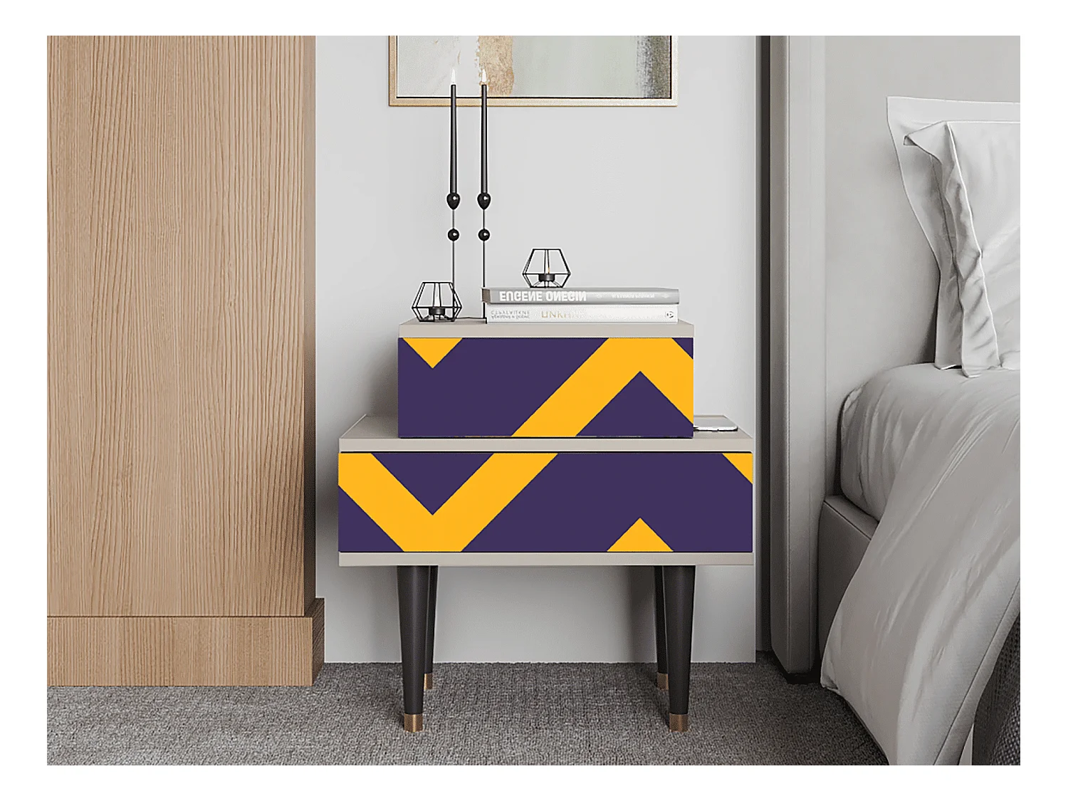 Table de nuit - 58х58х41 cm - NS1 - The Brightest Way, Sable