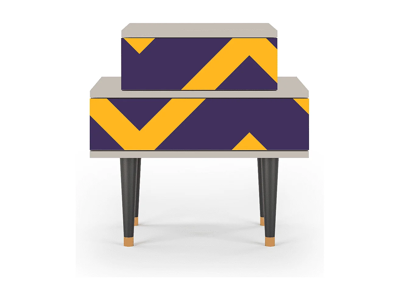 Stolik nocny - 58х58х41 cm - NS1 - The Brightest Way, Piaskowy