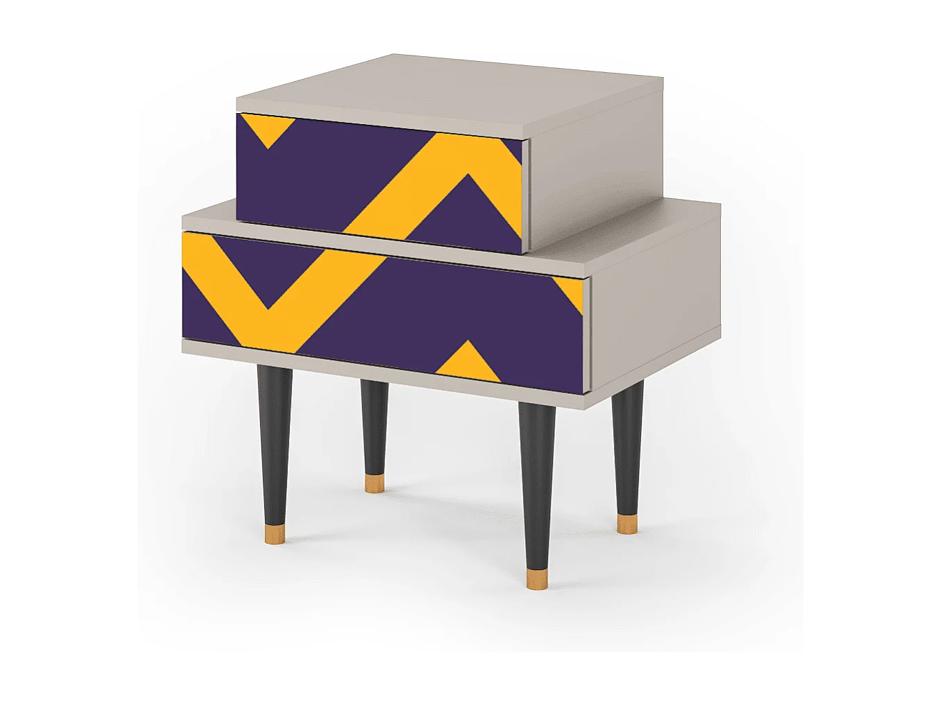 Stolik nocny - 58х58х41 cm - NS1 - The Brightest Way, Piaskowy