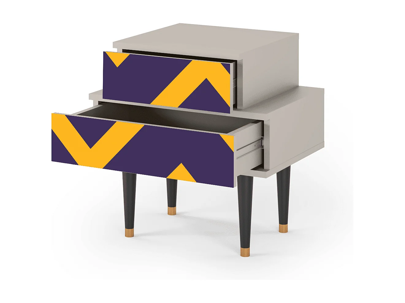 Stolik nocny - 58х58х41 cm - NS1 - The Brightest Way, Piaskowy