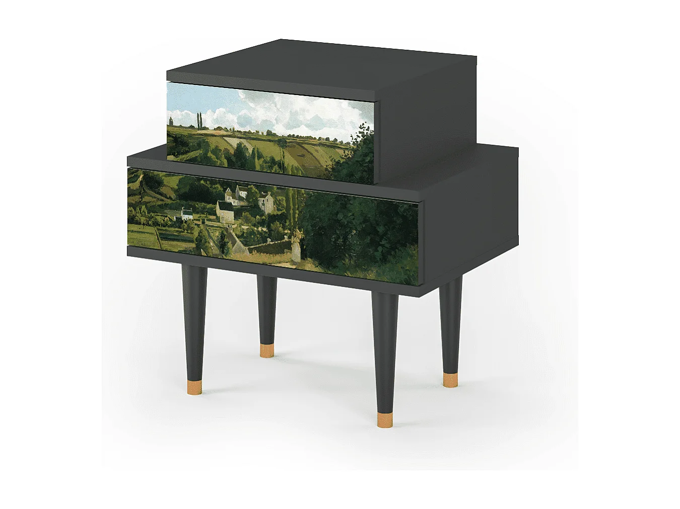Stolik nocny - 58х58х41 cm - NS1 - Jalais Hill by Pissarro, Antracyt