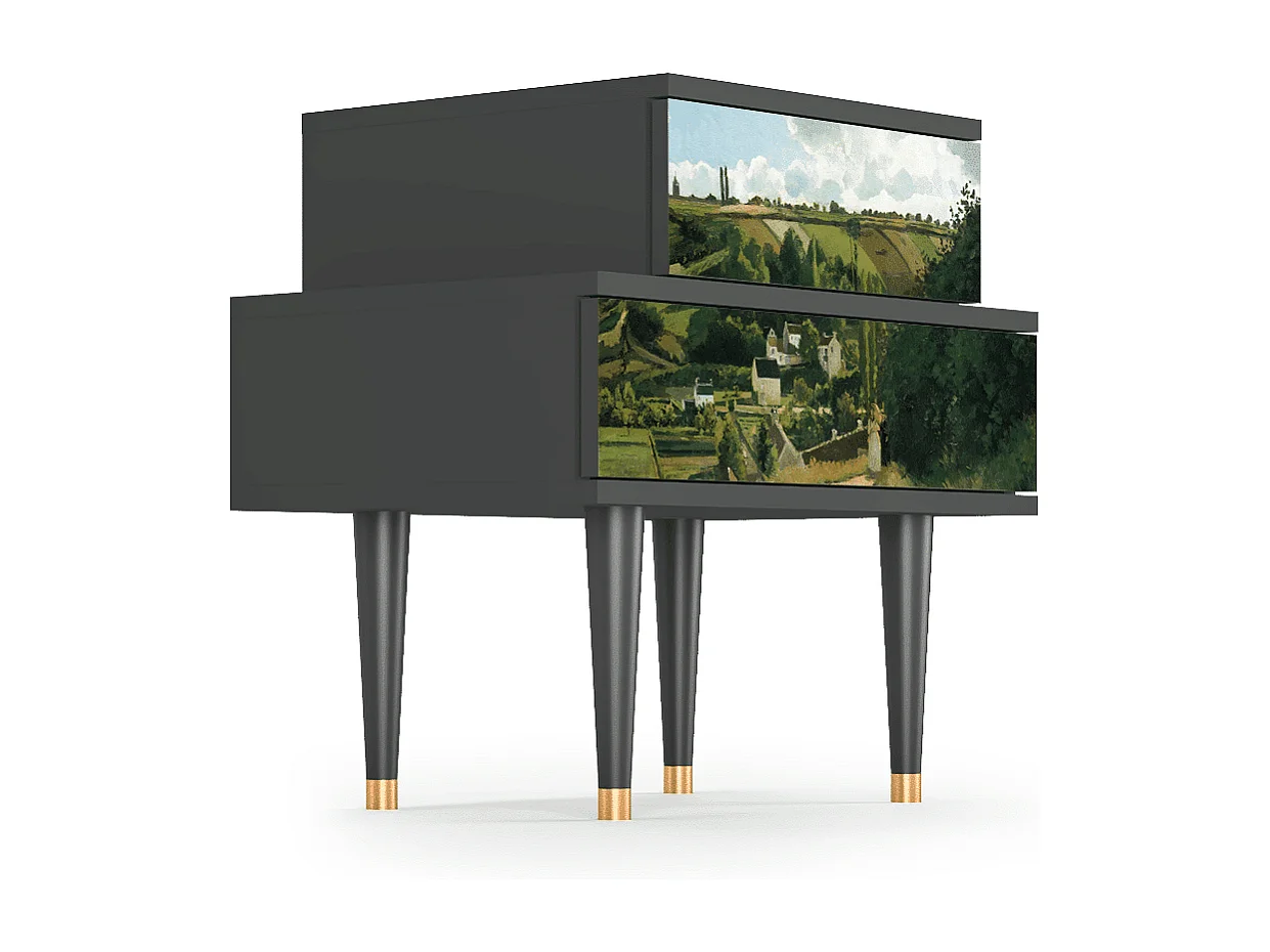 Stolik nocny - 58х58х41 cm - NS1 - Jalais Hill by Pissarro, Antracyt