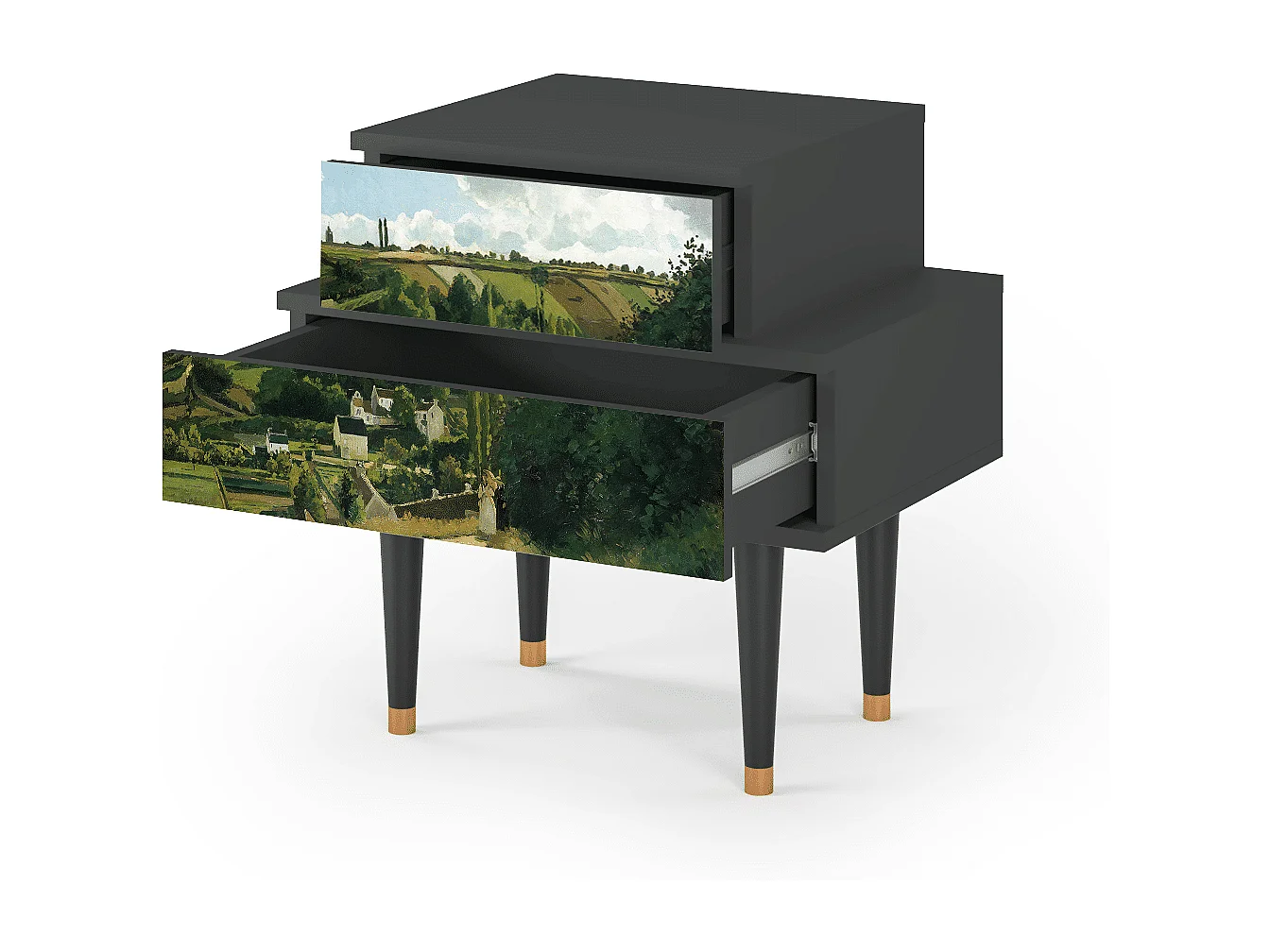 Stolik nocny - 58х58х41 cm - NS1 - Jalais Hill by Pissarro, Antracyt