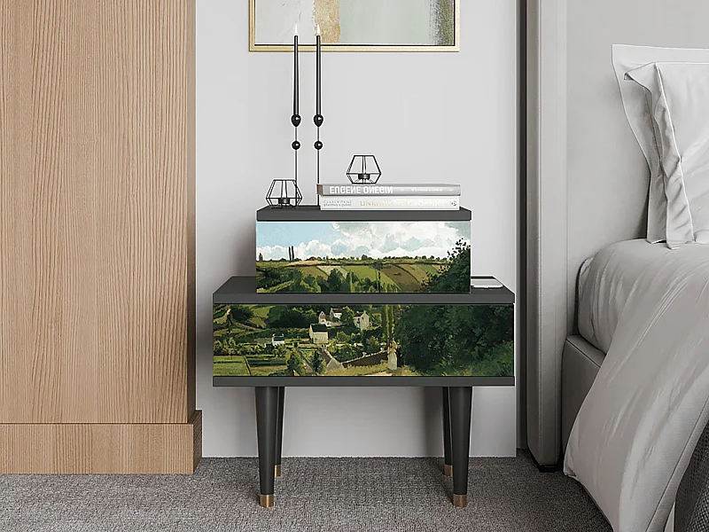 Stolik nocny - 58х58х41 cm - NS1 - Jalais Hill by Pissarro, Antracyt