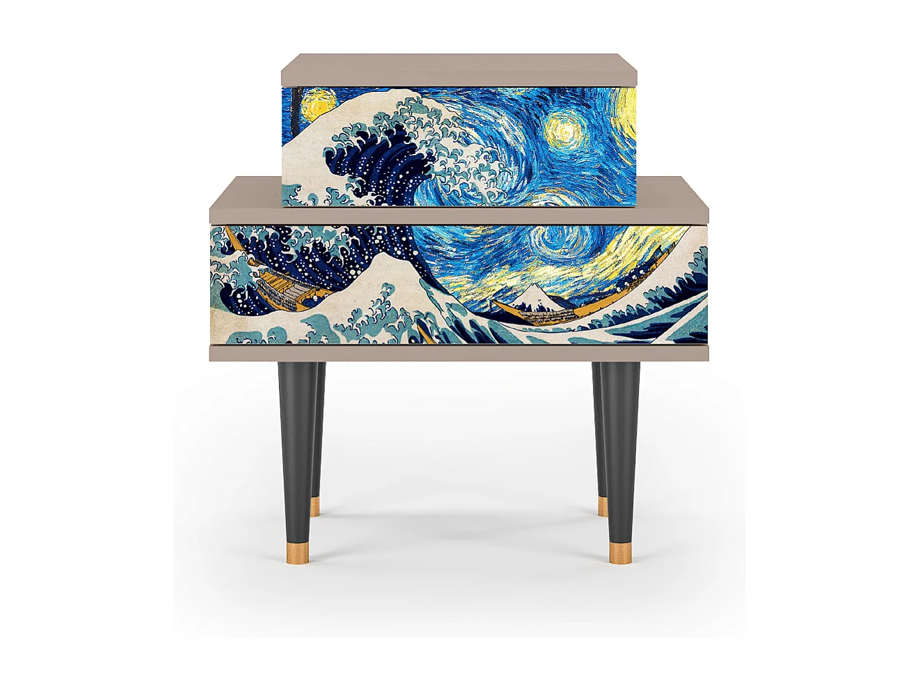 Nachtkastje - 58х58х41 cm - NS1 - Great Wave, Latte