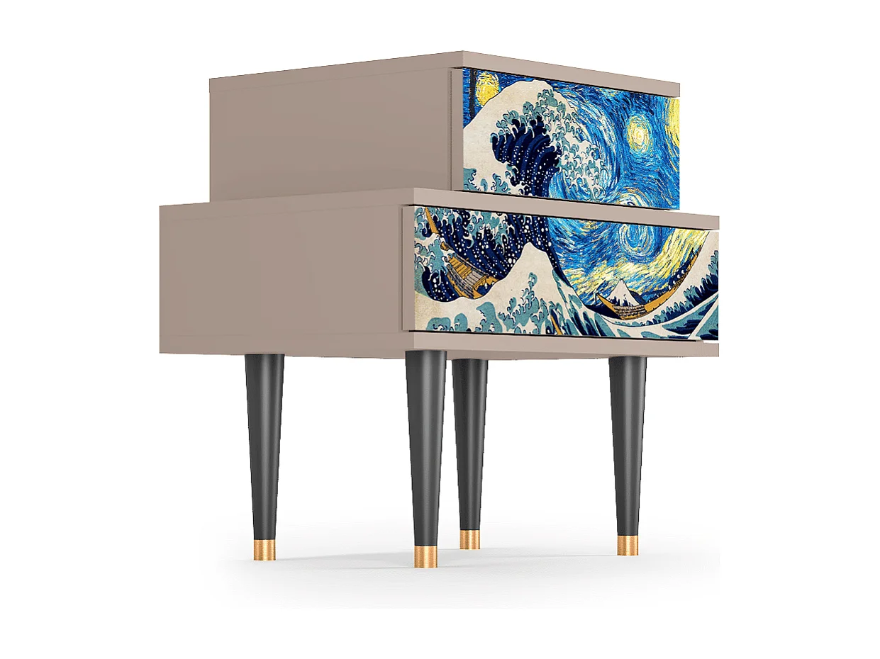 Nachtkastje - 58х58х41 cm - NS1 - Great Wave, Latte