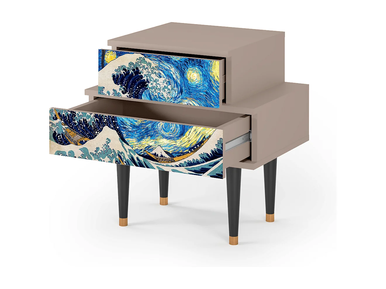 Nachtkastje - 58х58х41 cm - NS1 - Great Wave, Latte