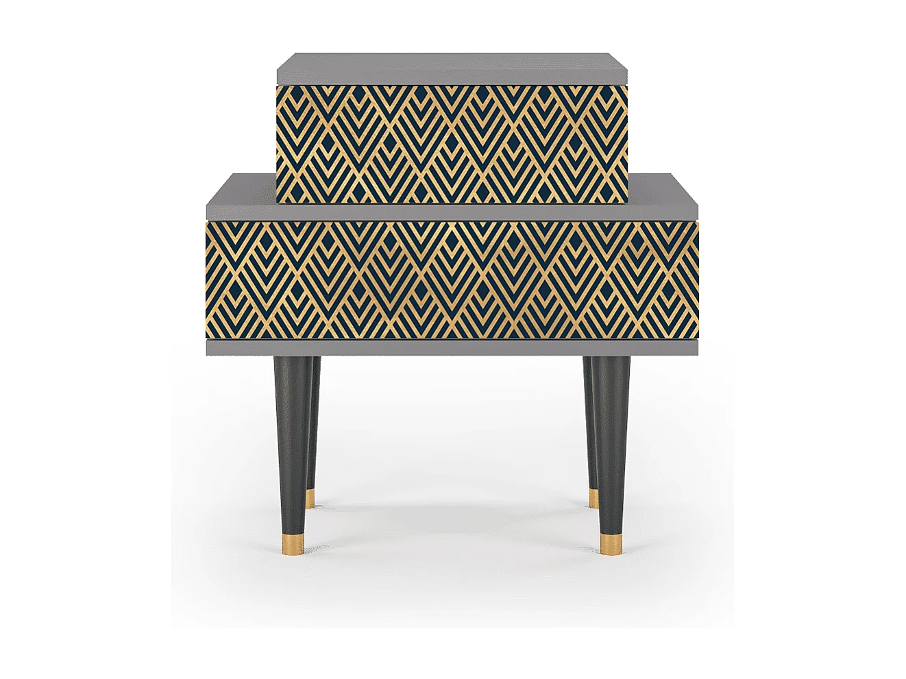 Table de nuit - 58х58х41 cm - NS1 - Egypt Triangles, Gris