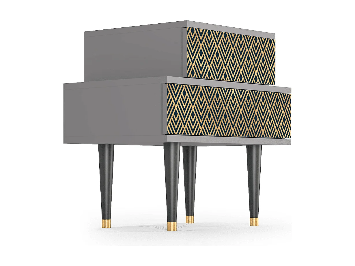 Table de nuit - 58х58х41 cm - NS1 - Egypt Triangles, Gris