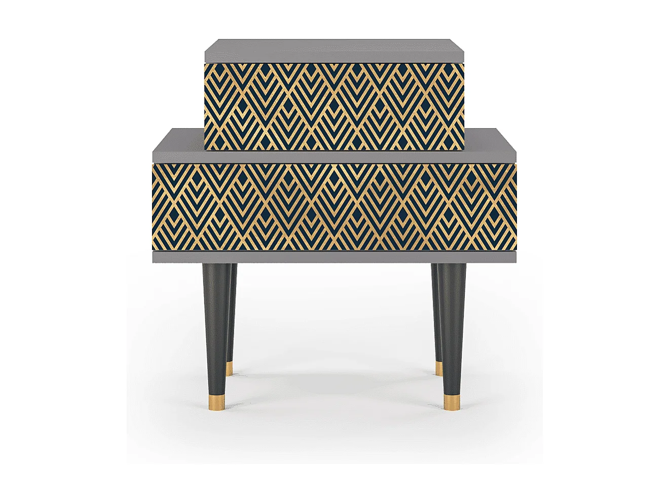 Table de nuit - 58х58х41 cm - NS1 - Egypt Triangles, Gris