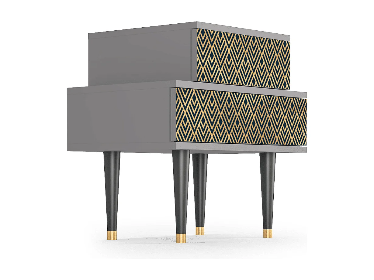 Table de nuit - 58х58х41 cm - NS1 - Egypt Triangles, Gris