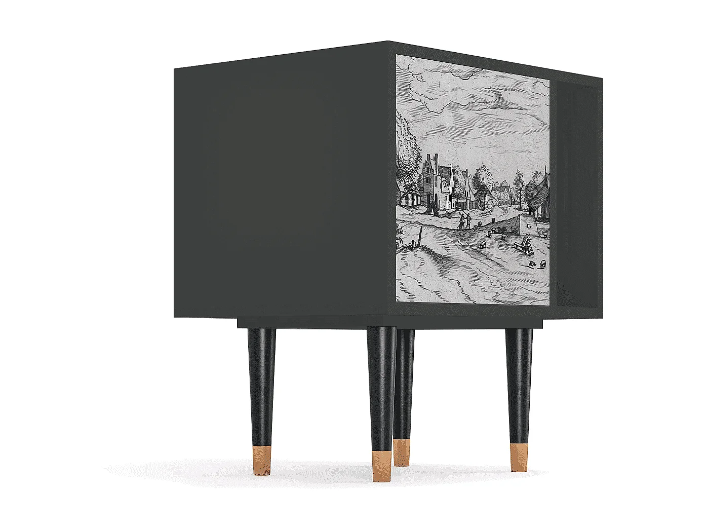 Table de nuit - 57х69х48 cm - S2 - Country Village, Anthracite