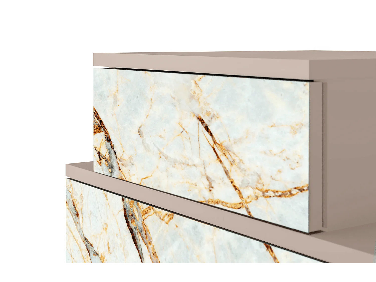 Stolik nocny - 58х58х41 cm - NS1 - Piaskowyy Marble, Latte