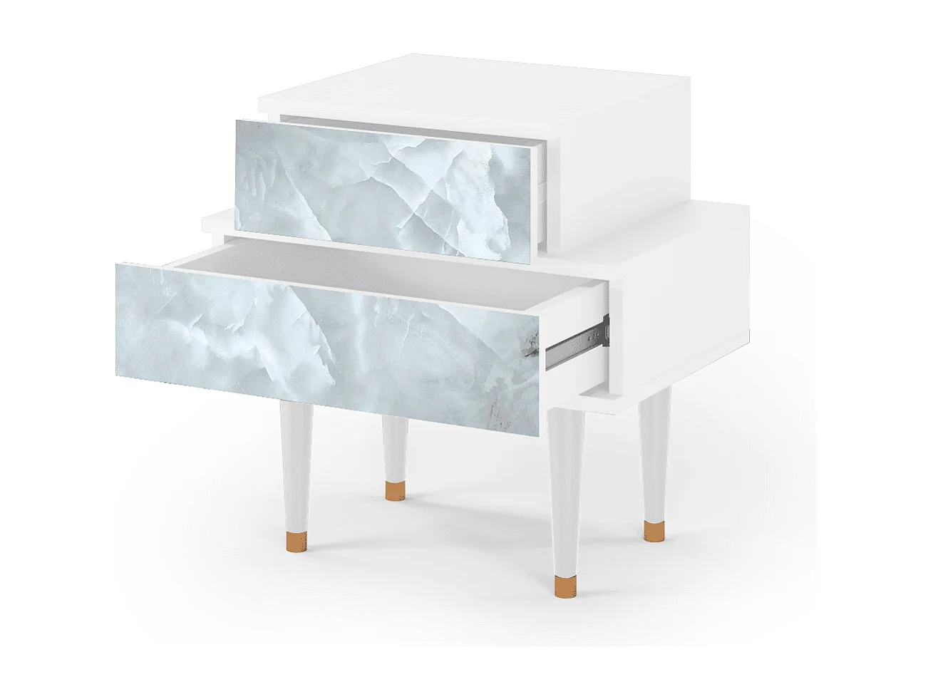 Table de nuit - 58х58х41 cm - NS1 - The Onyx, Blanc