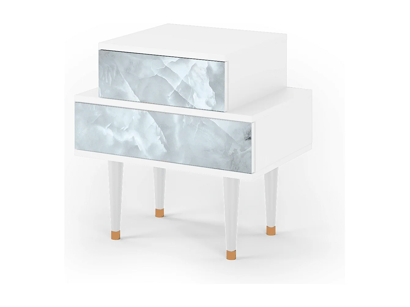 Table de nuit - 58х58х41 cm - NS1 - The Onyx, Blanc