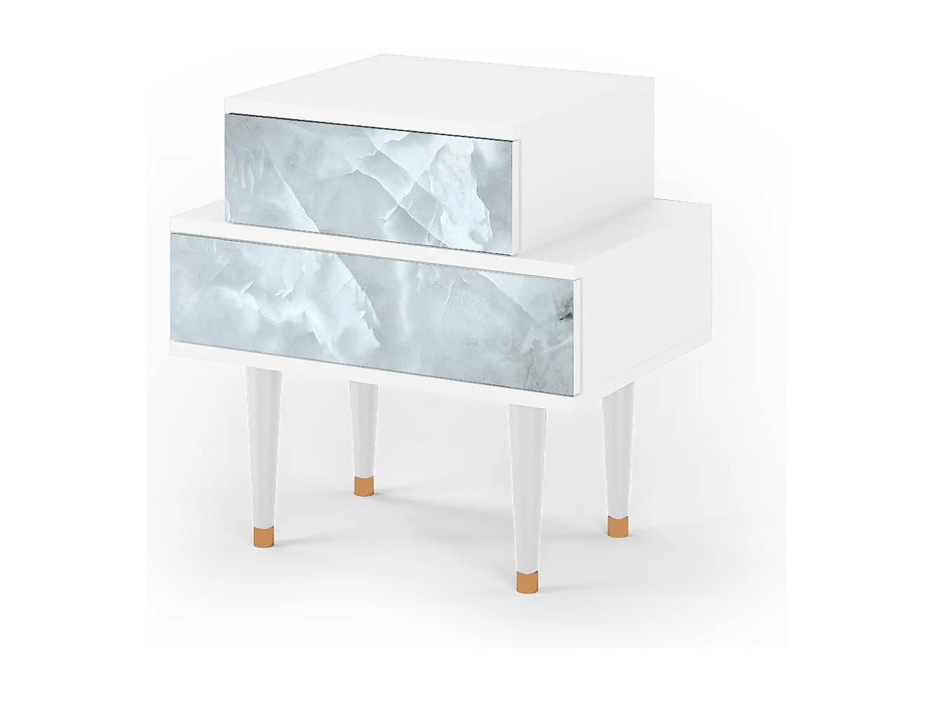 Table de nuit - 58х58х41 cm - NS1 - The Onyx, Blanc