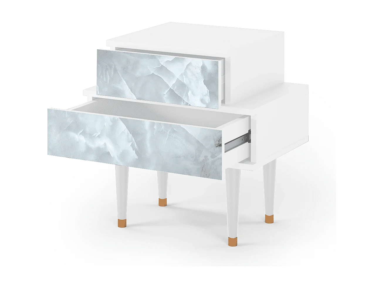 Table de nuit - 58х58х41 cm - NS1 - The Onyx, Blanc