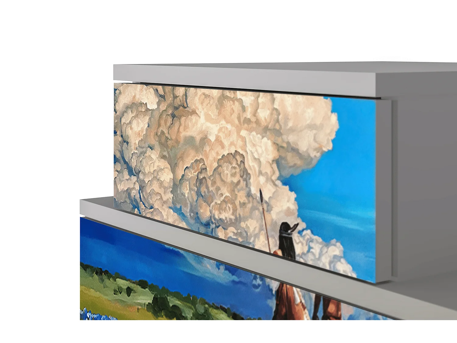 Stolik nocny - 58х58х41 cm - NS1 - Thunderheads by Dean, Szary