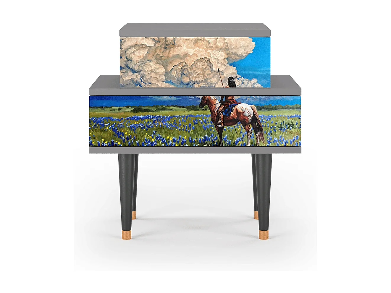 Table de nuit - 58х58х41 cm - NS1 - Thunderheads by Dean, Gris