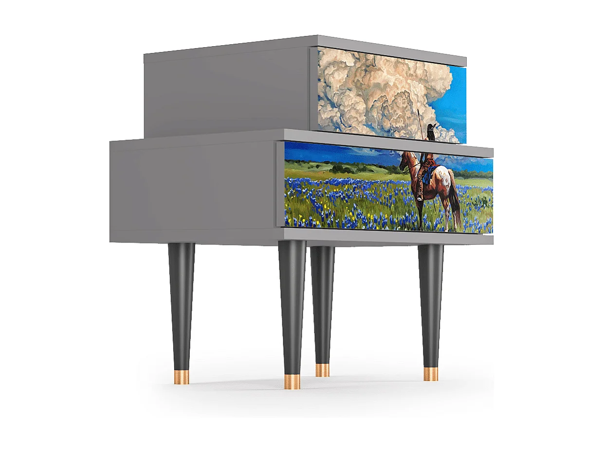 Table de nuit - 58х58х41 cm - NS1 - Thunderheads by Dean, Gris