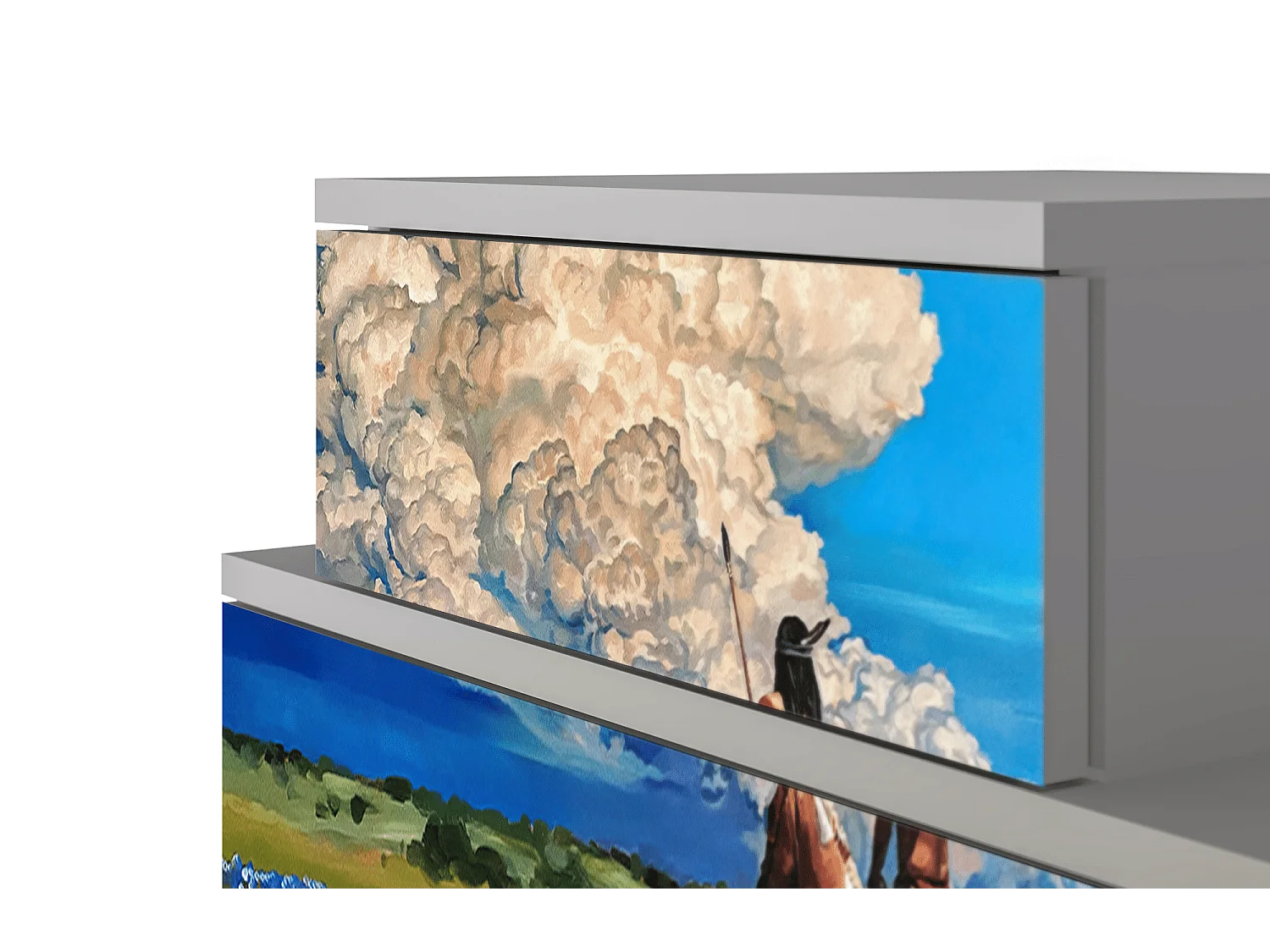 Stolik nocny - 58х58х41 cm - NS1 - Thunderheads by Dean, Szary