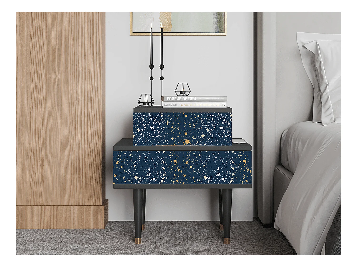 Nachttisch - 58х58х41 cm - NS1 - Starfall, Anthrazit