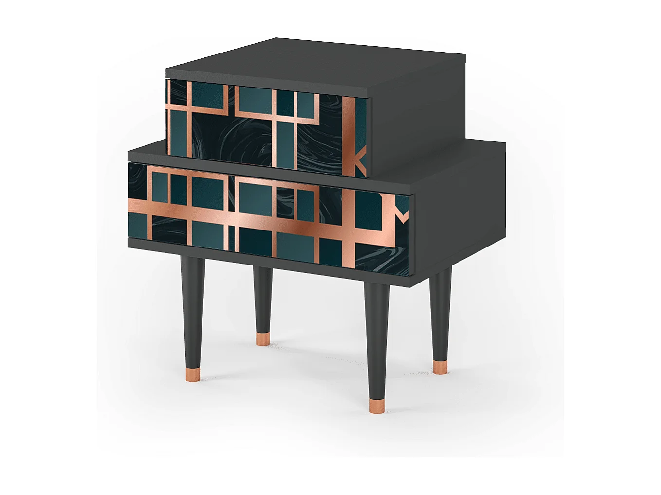 Table de nuit - 58х58х41 cm - NS1 - Emerald Metro, Anthracite