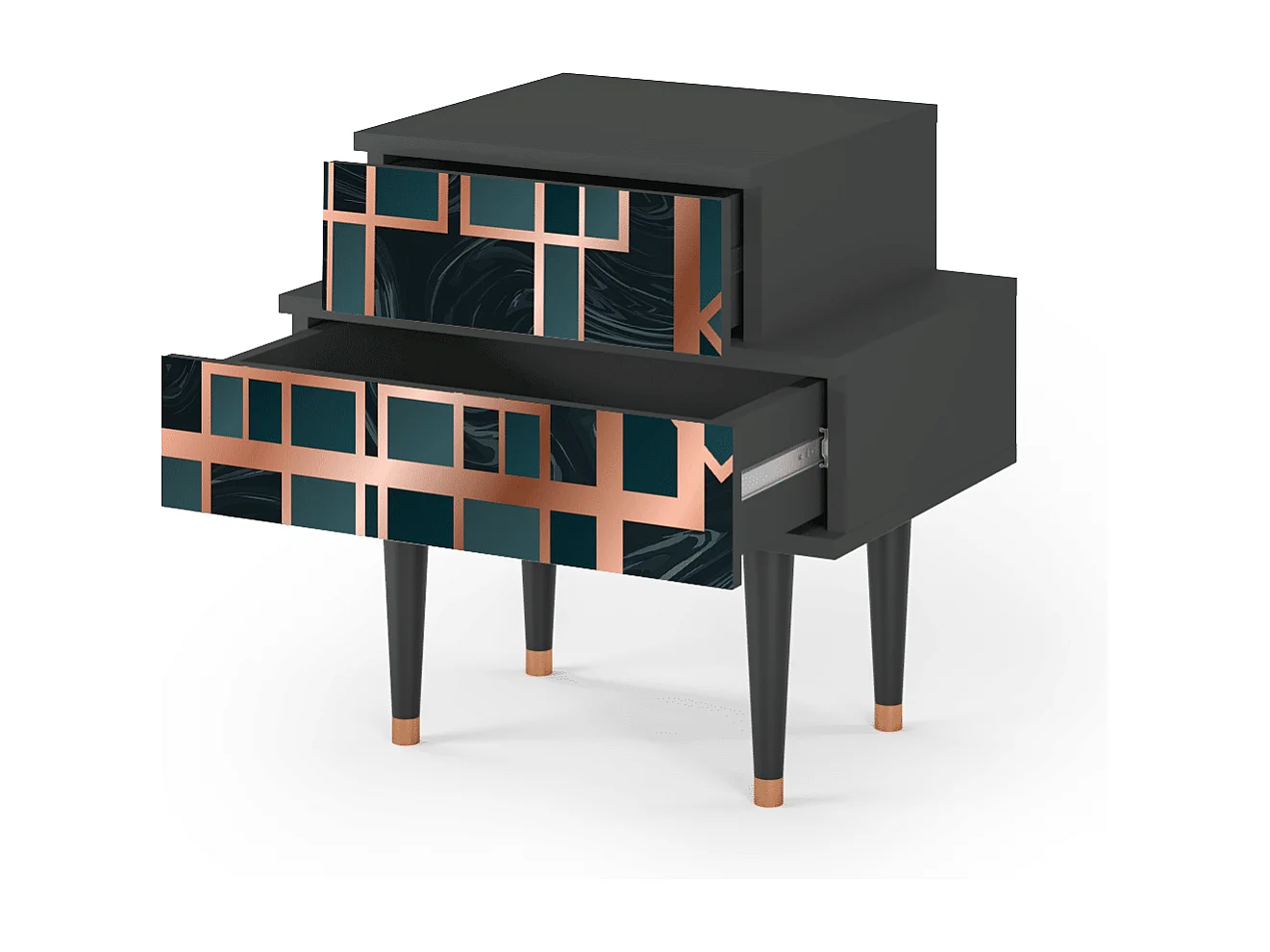 Table de nuit - 58х58х41 cm - NS1 - Emerald Metro, Anthracite