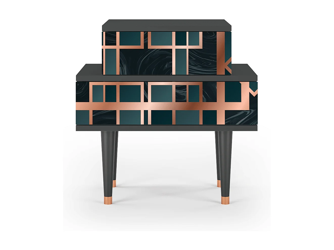 Table de nuit - 58х58х41 cm - NS1 - Emerald Metro, Anthracite