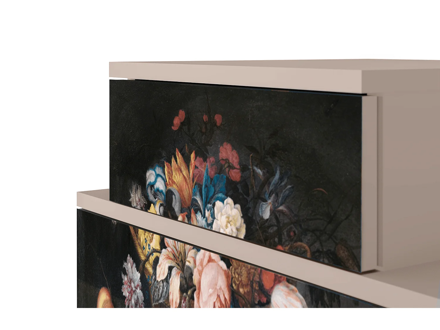 Nachtkastje - 58х58х41 cm - NS1 - Still Life with Flowers, Latte