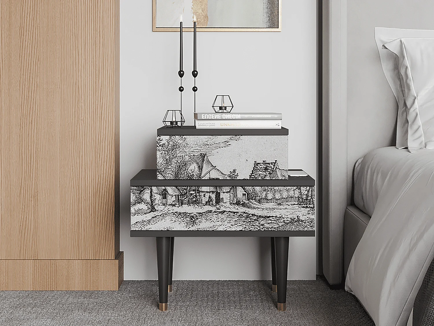 Criado-mudo - 58х58х41 cm - NS1 - Farms in a Village, Antracite