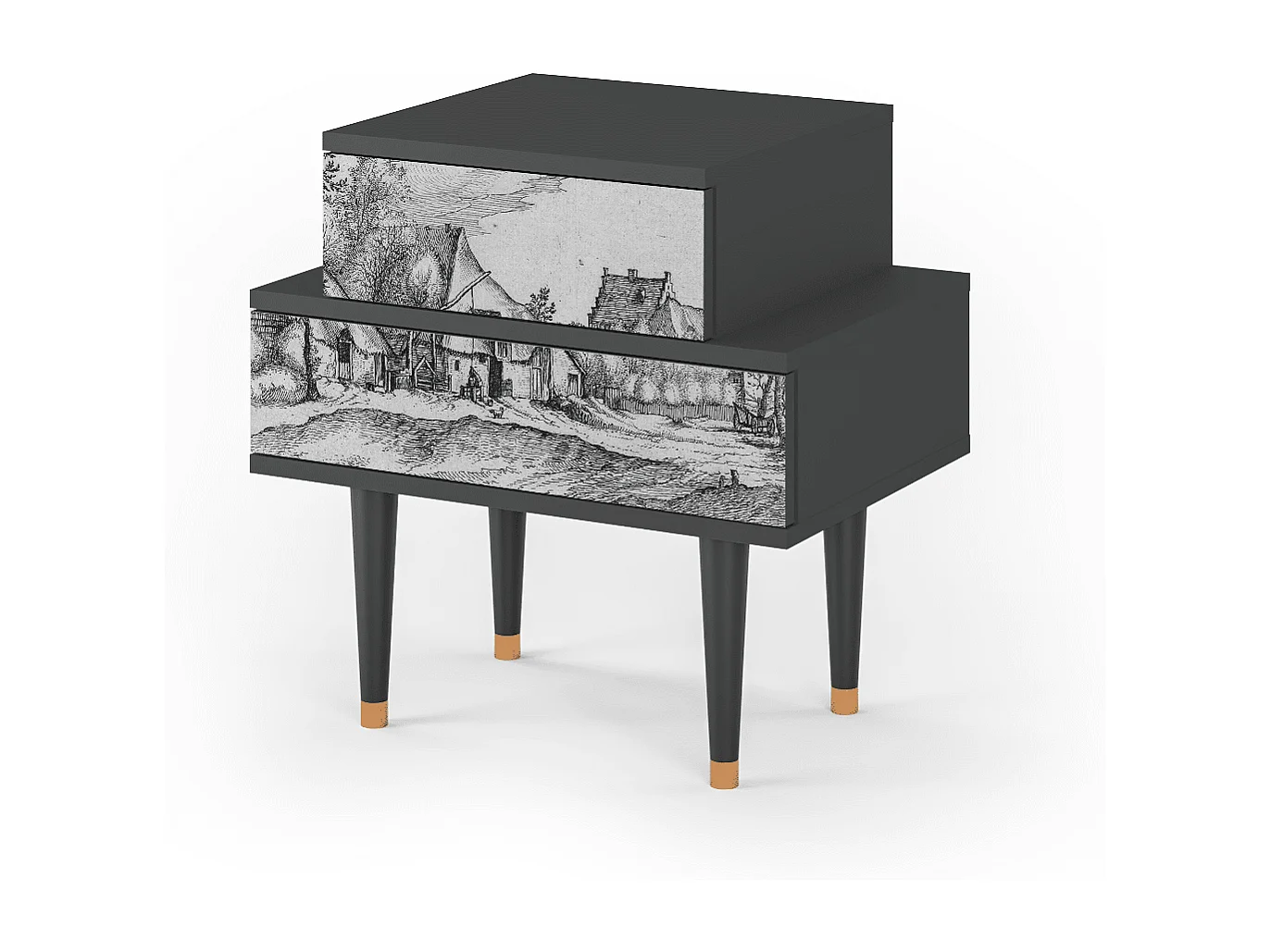 Criado-mudo - 58х58х41 cm - NS1 - Farms in a Village, Antracite