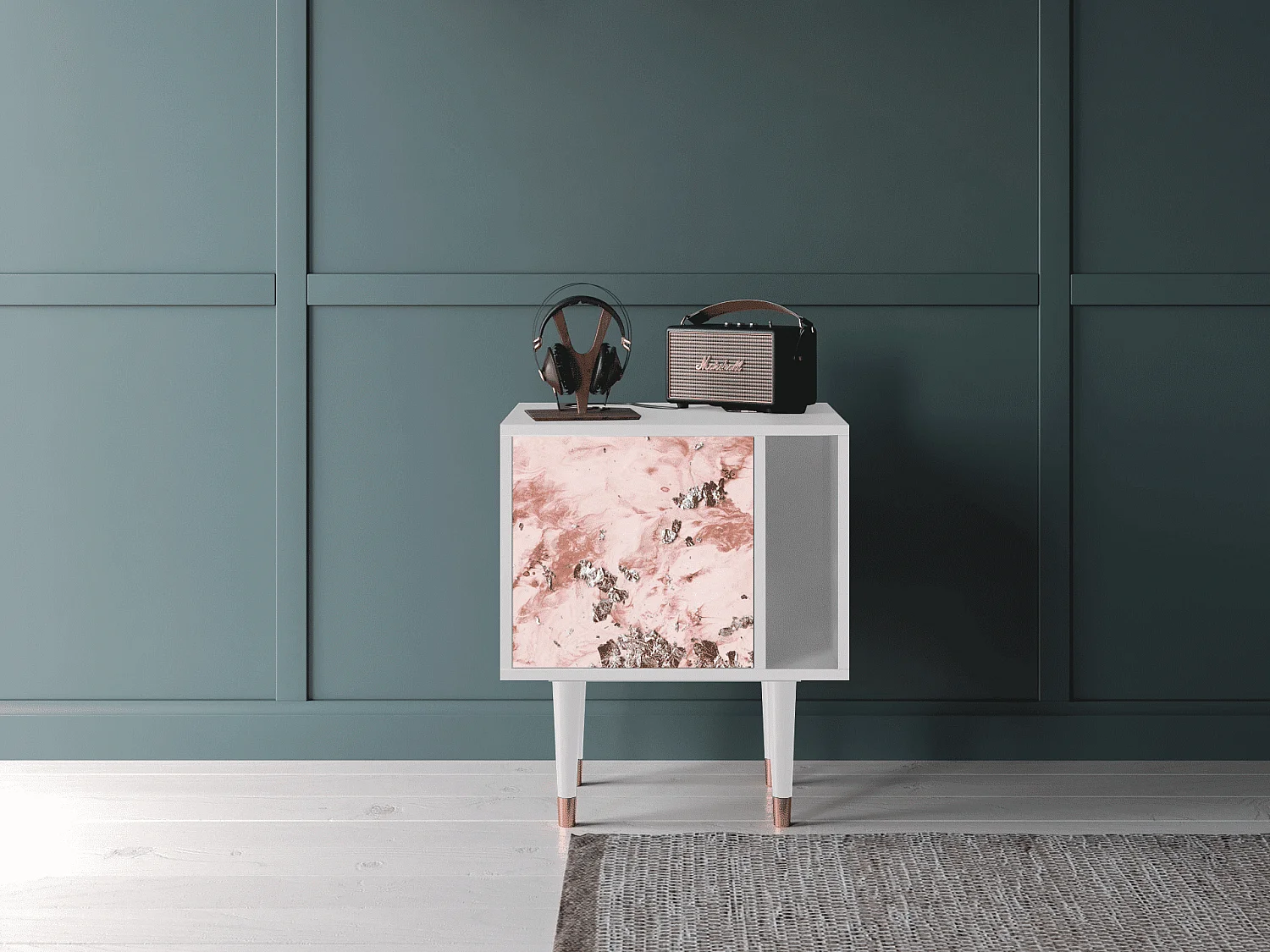 Criado-mudo - 57х69х48 cm - S2 - Cotton Candy, Branco