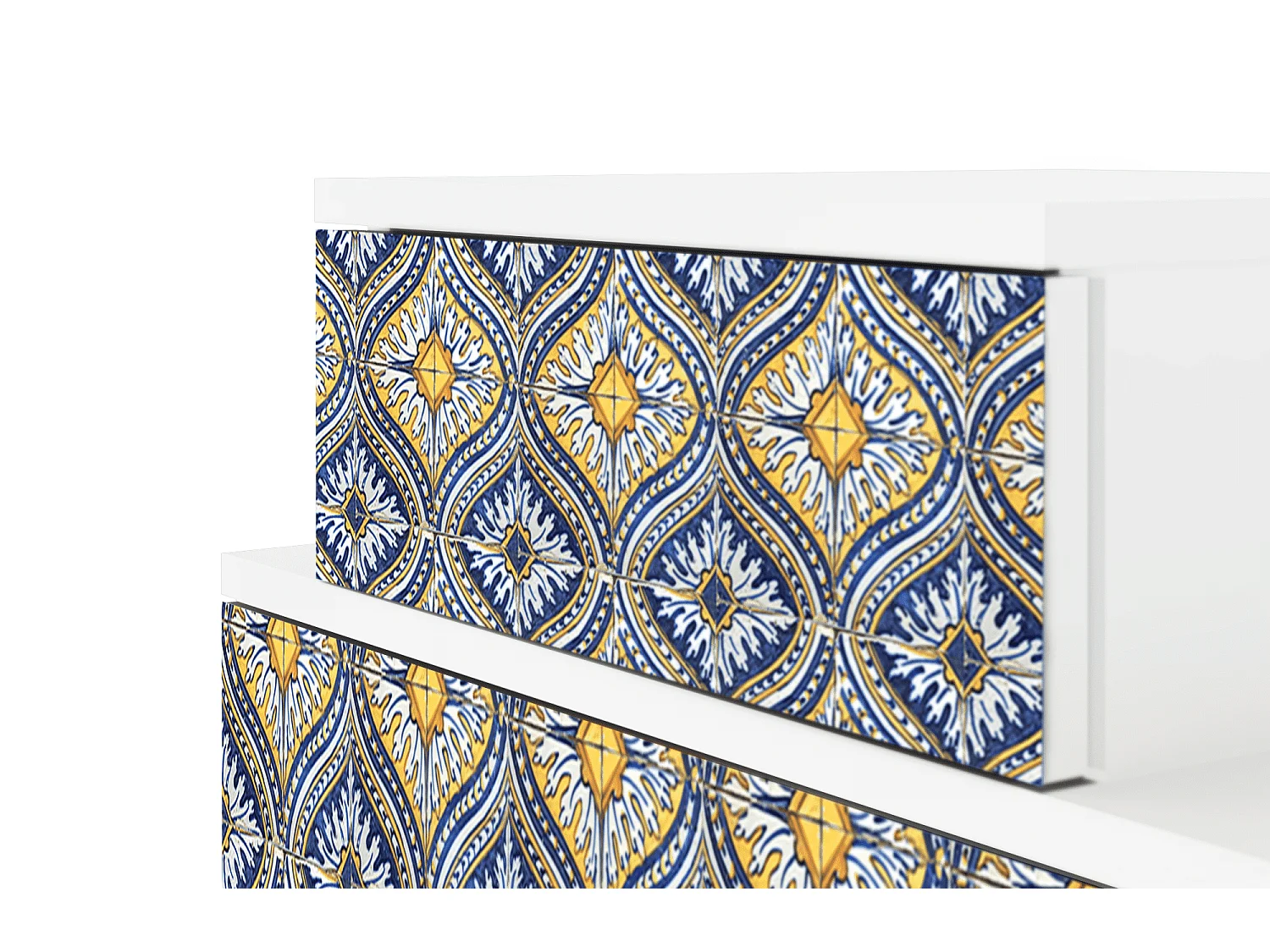 Stolik nocny - 58х58х41 cm - NS1 - Illusory Pattern, Biały