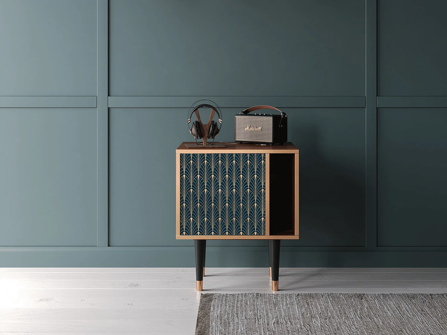 Criado-mudo - 57х69х48 cm - S2 - Flower of the Nile, Nogueira