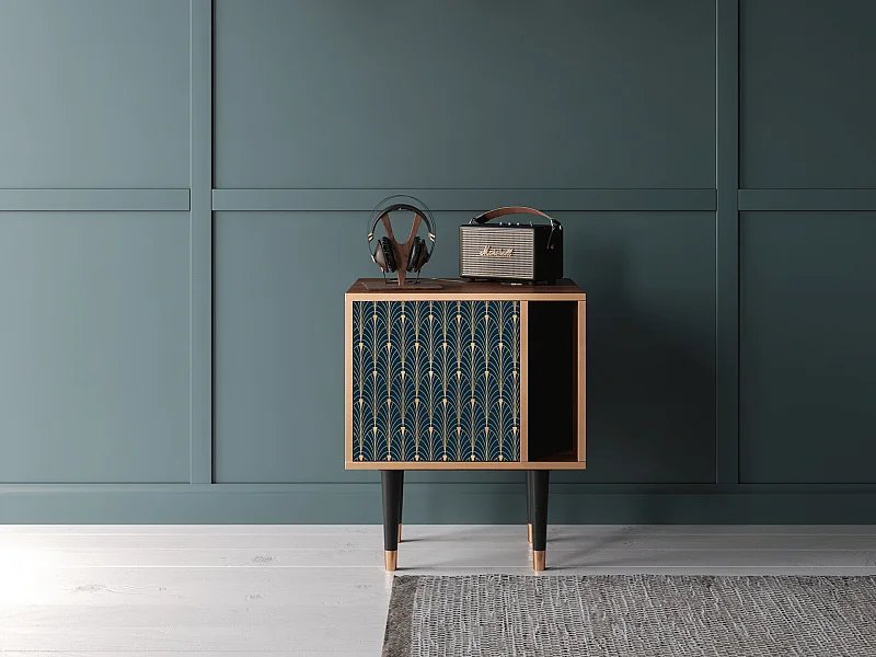 Stolik nocny - 57х69х48 cm - S2 - Flower of the Nile, Orzech