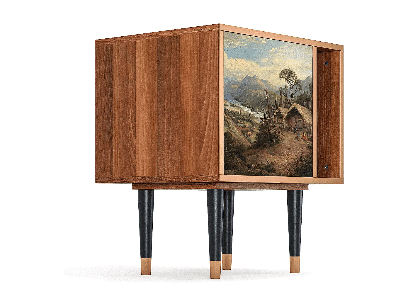 Nachttisch - 57х69х48 cm - S2 - View Across the Plains , Walnuss