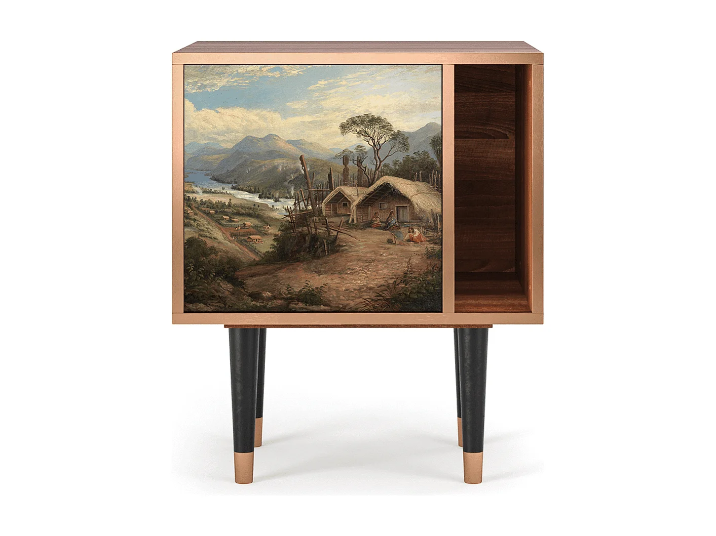 Nachttisch - 57х69х48 cm - S2 - View Across the Plains , Walnuss