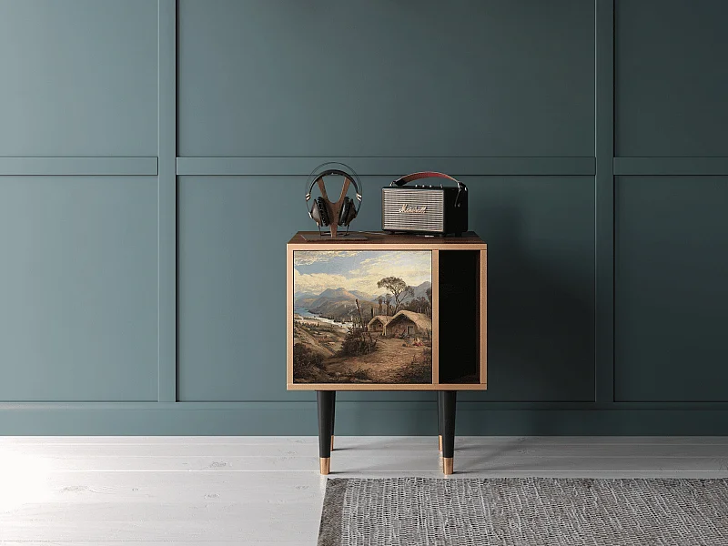 Stolik nocny - 57х69х48 cm - S2 - View Across the Plains , Orzech