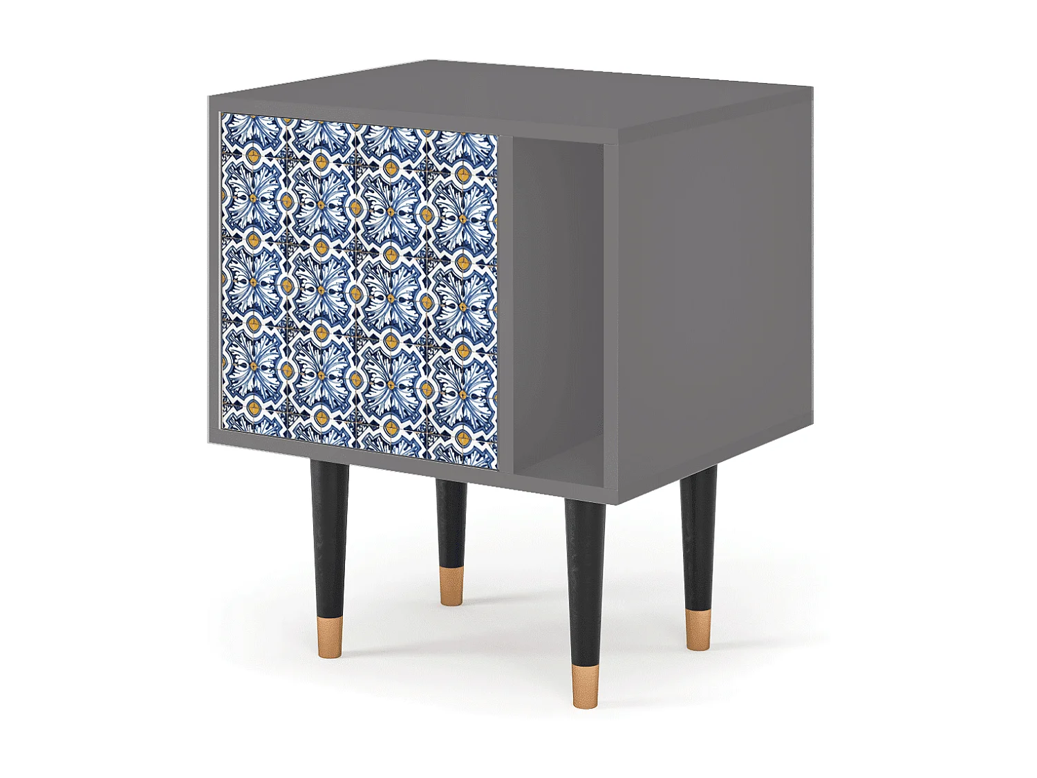 Table de nuit - 57х69х48 cm - S2 - Lovely Cornflowers, Gris