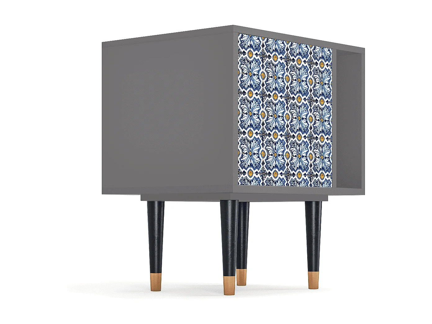 Table de nuit - 57х69х48 cm - S2 - Lovely Cornflowers, Gris