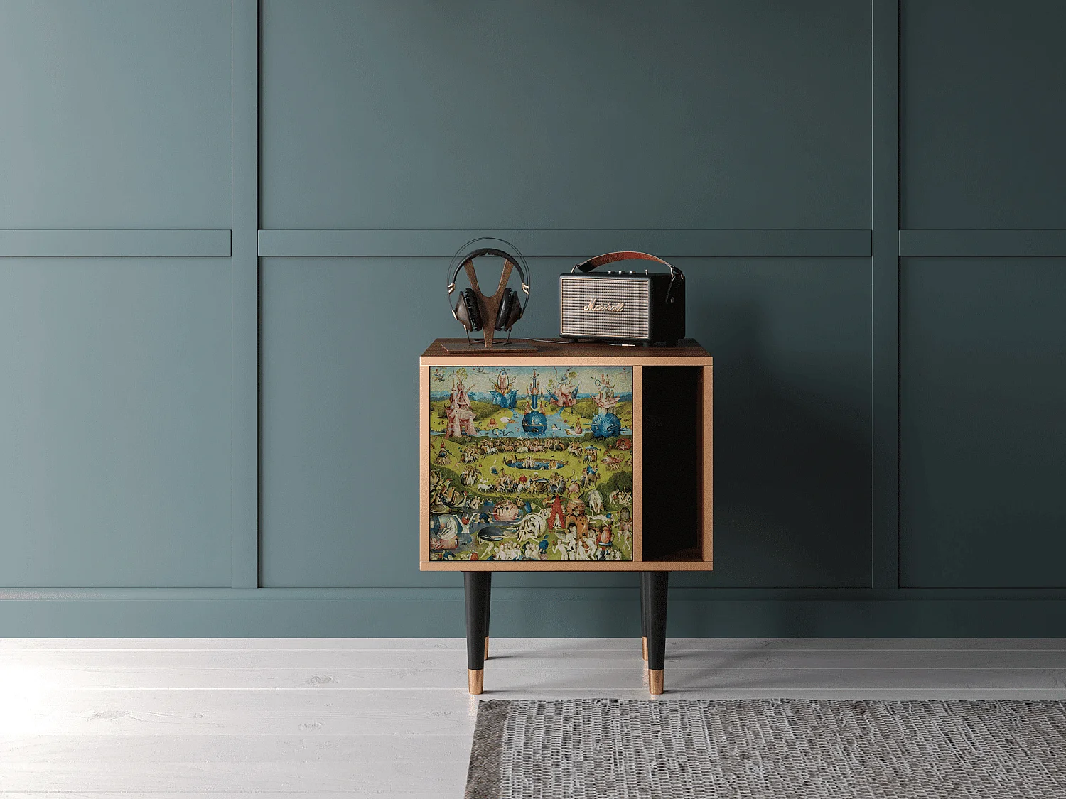 Mesita de noche - 57х69х48 cm - S2 - The Garden 2 by Bosch, Nogal