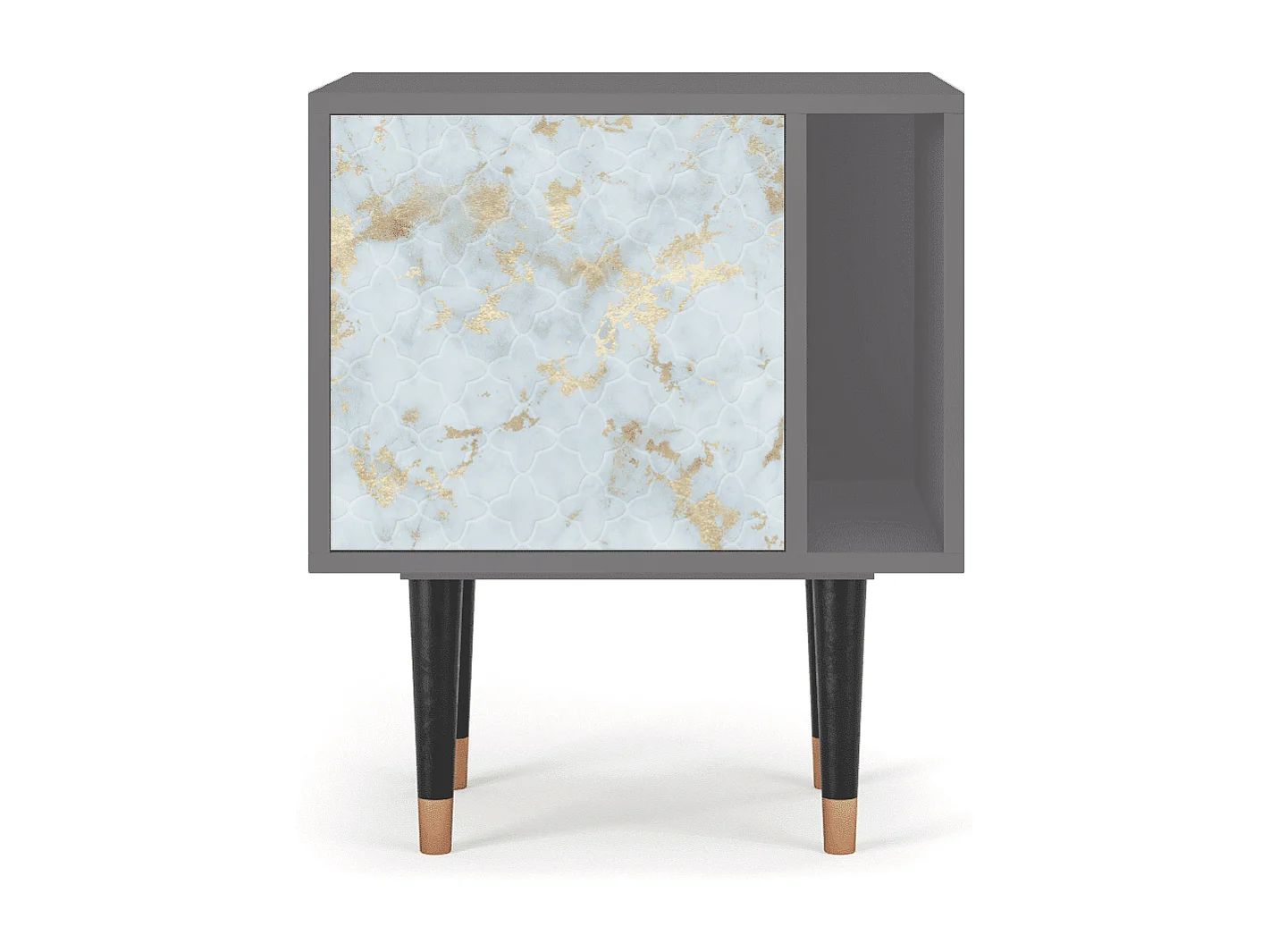 Mesita de noche - 57х69х48 cm - S2 - Golden Waves, Gris