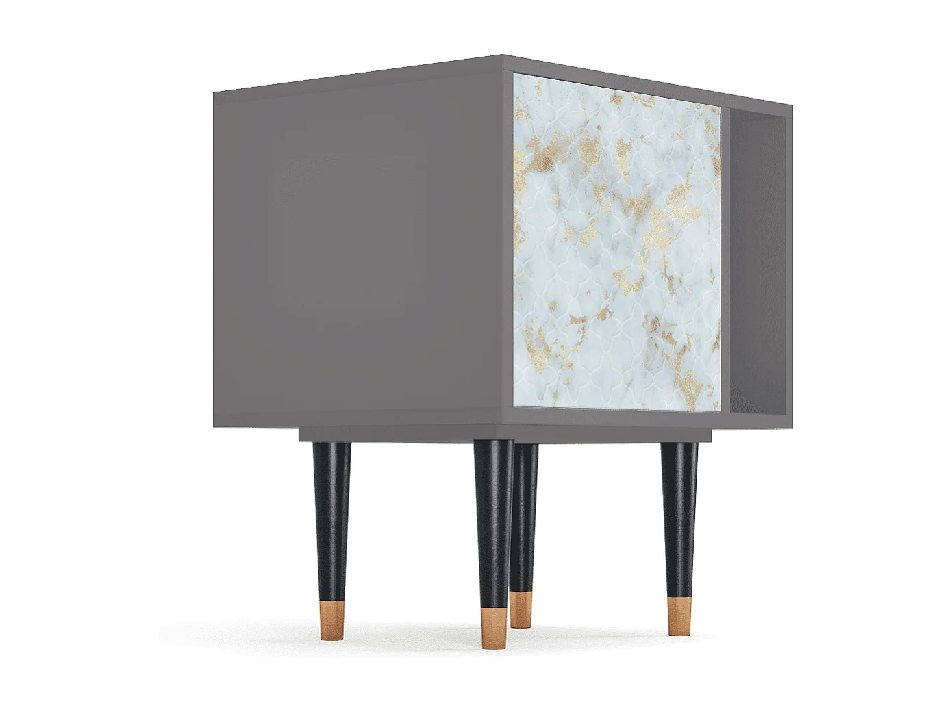 Mesita de noche - 57х69х48 cm - S2 - Golden Waves, Gris