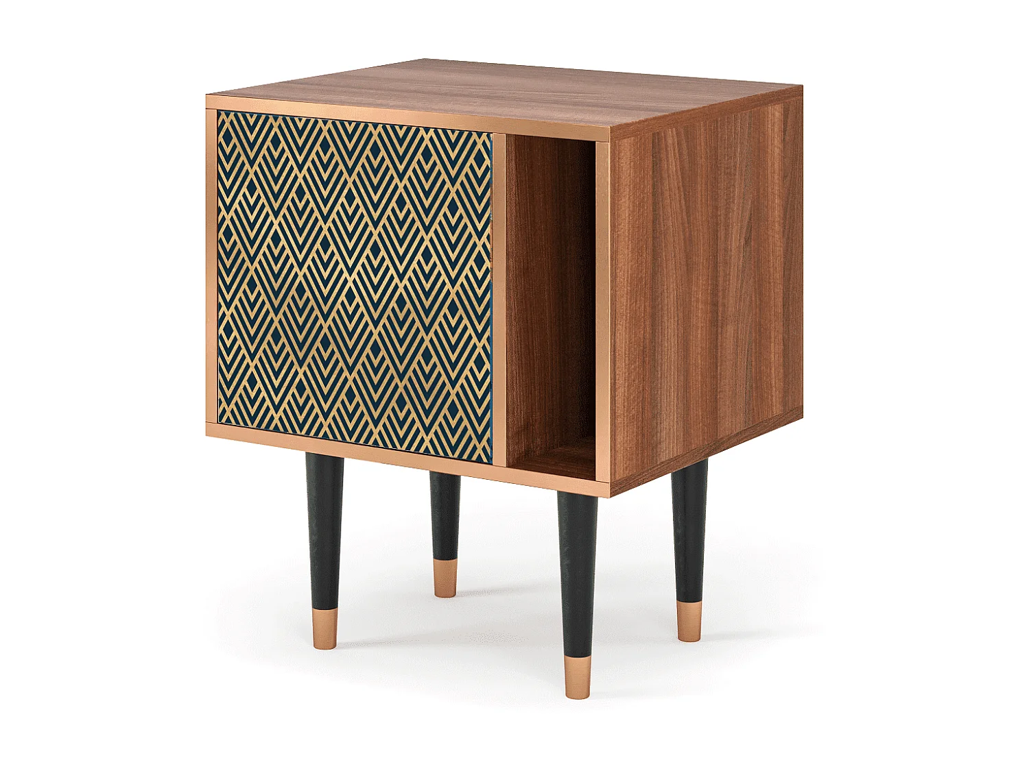 Nachttisch - 57х69х48 cm - S2 - Egypt Triangles, Walnuss