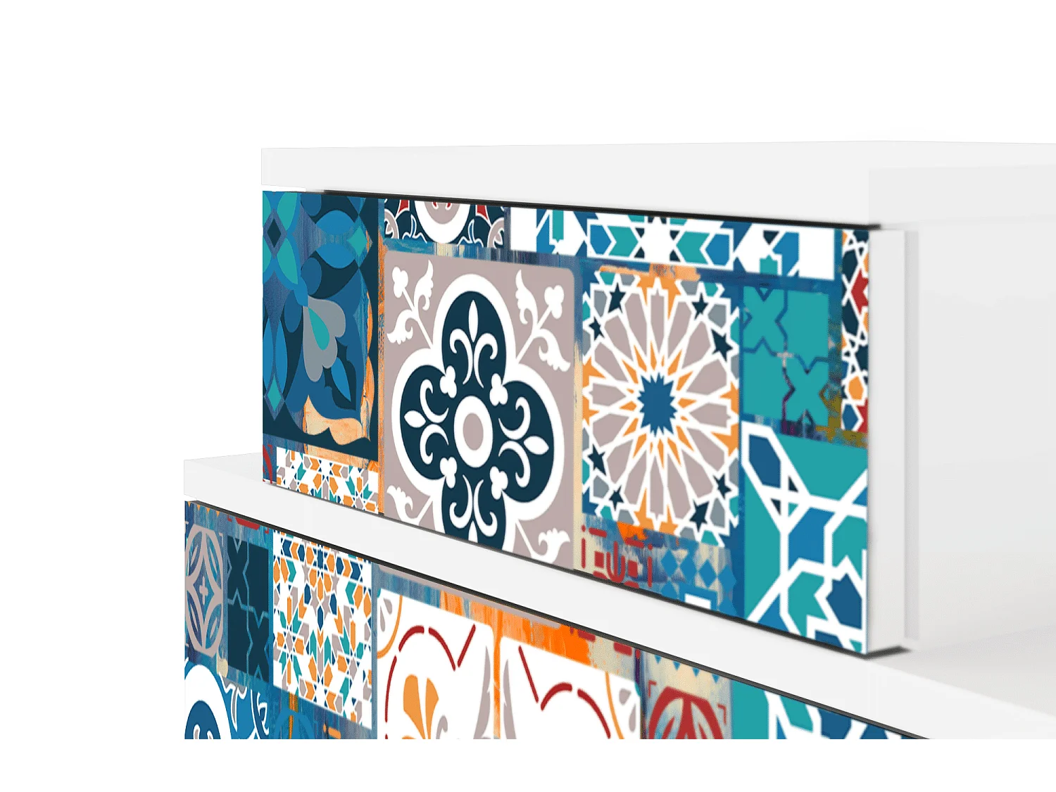 Mesita de noche - 58х58х41 cm - NS1 - Moroccan Market, Blanco